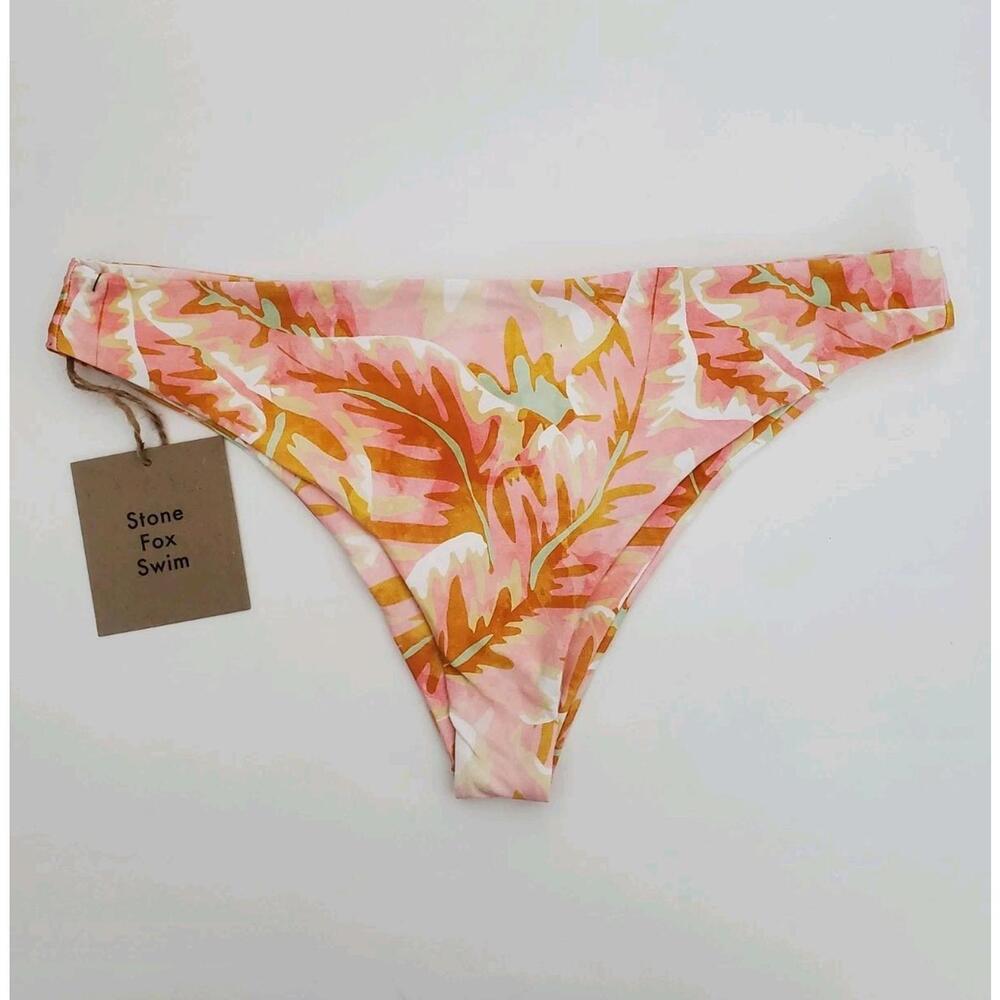 Stone Fox Swim Roca Bikini Bottoms Tropical Island Print Size xlarge Slimming
